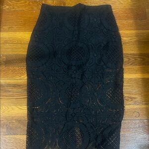 bebe Black Lace Pencil Skirt